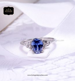 model Cincin berlian biru PT0037