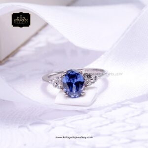 Cincin Kawin Tunangan Platinum Blue Diamond PT0037